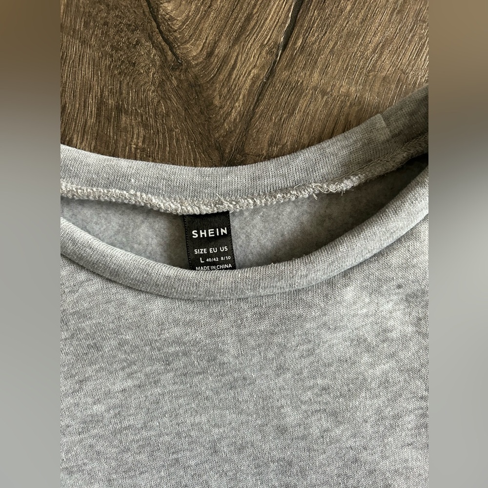2/$20 mini sweatshirt dress heather gray pockets SHEIN women’s size large grey - Picture 6 of 9